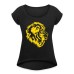 Women's T-Shirt with rolled up sleeves Lion